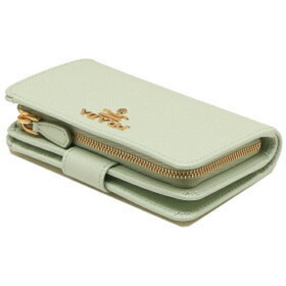 Prada Saffiano Green Bifold Wallet - Picture 6 of 9